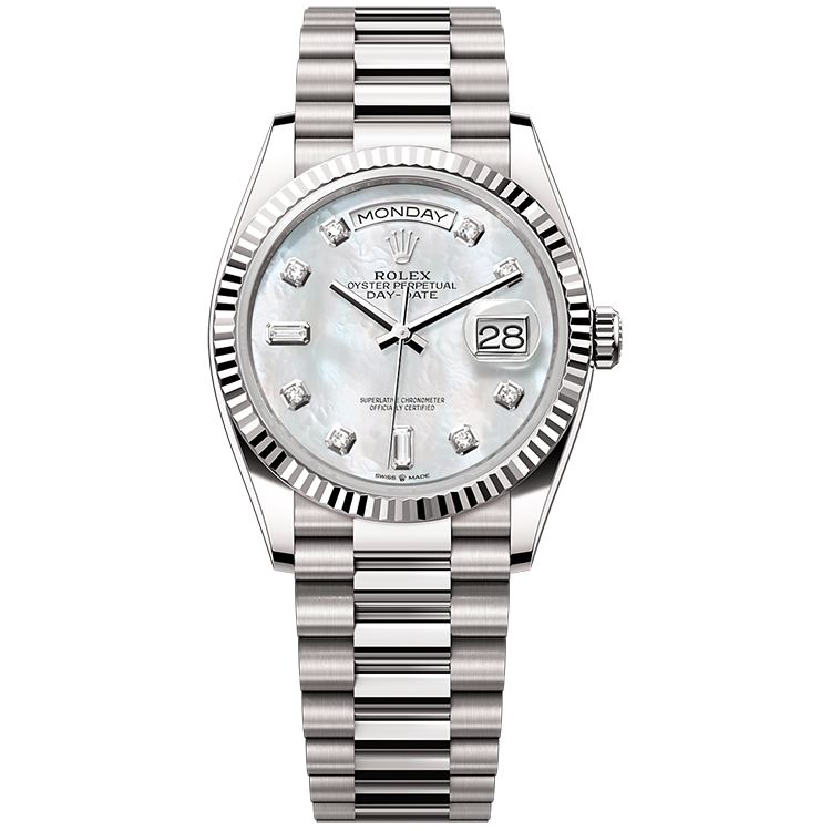 Rolex Day-Date ref. 128239 mother of pearl dial white gold case white gold bracelet 36mm