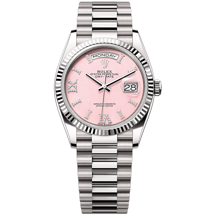 Rolex Day-Date ref. 128239 pink dial white gold case white gold bracelet 36mm