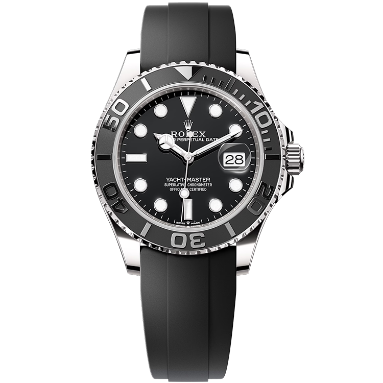 Rolex Yacht-Master ref. 226659 black dial white gold case rubber bracelet 42mm