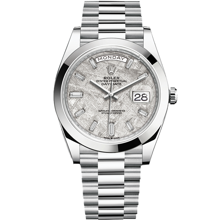 Rolex Day-Date ref. 228206 meteorite dial platinum case platinum bracelet 40mm