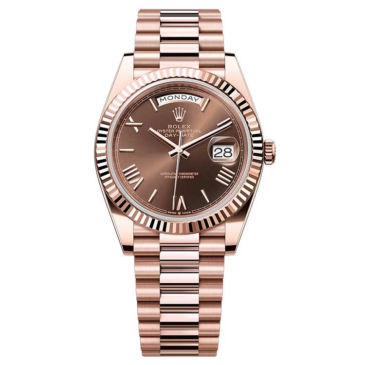 Rolex Day-Date ref. 228235 chocolate dial rose gold case rose gold bracelet 40mm
