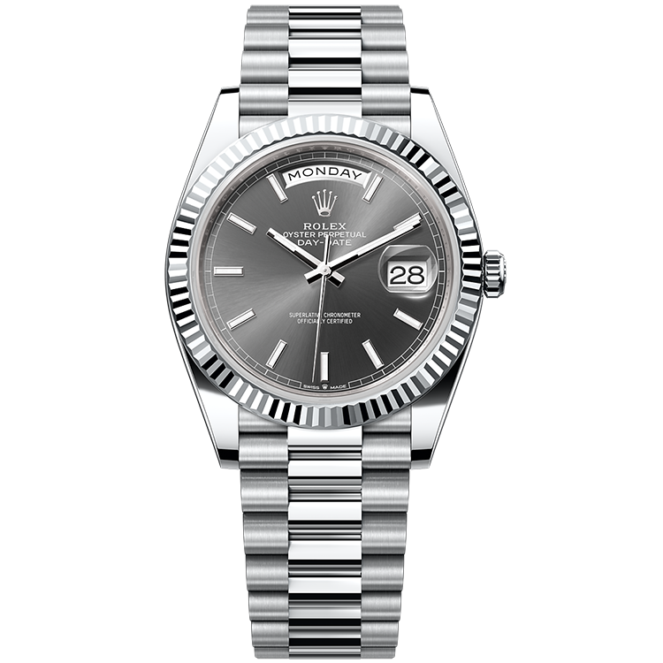 Rolex Day-Date ref. 228236 grey dial platinum case platinum bracelet 40mm