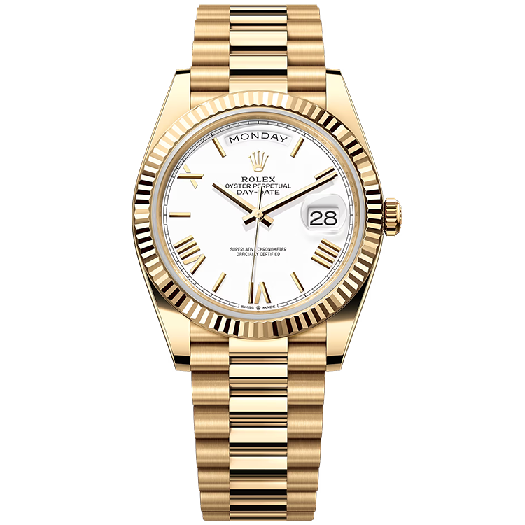 Rolex Day-Date ref. 228238 white dial yellow gold case yellow gold bracelet 40mm