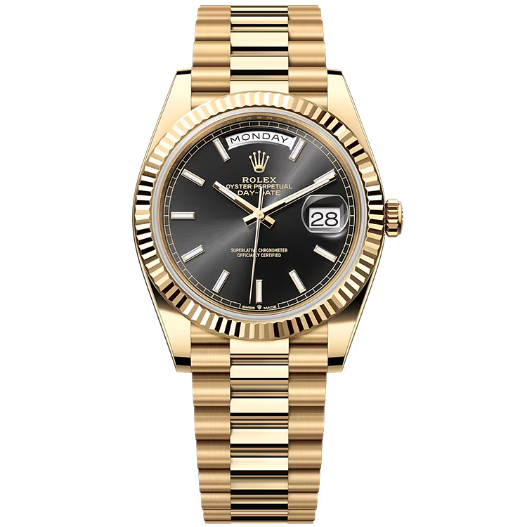 Rolex Day-Date ref. 228238 black dial yellow gold case yellow gold bracelet 40mm