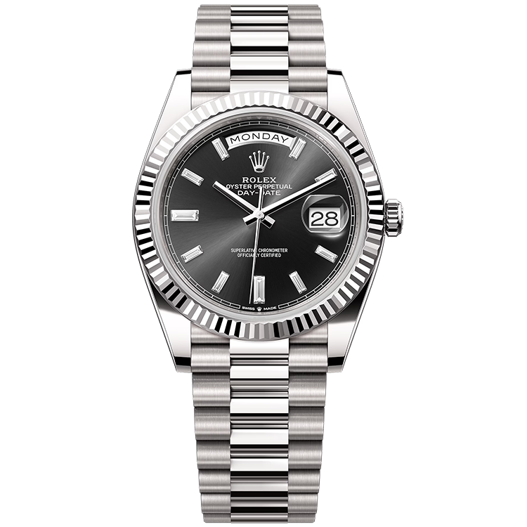 Rolex Day-Date ref. 228239 black dial white gold case white gold bracelet 40mm