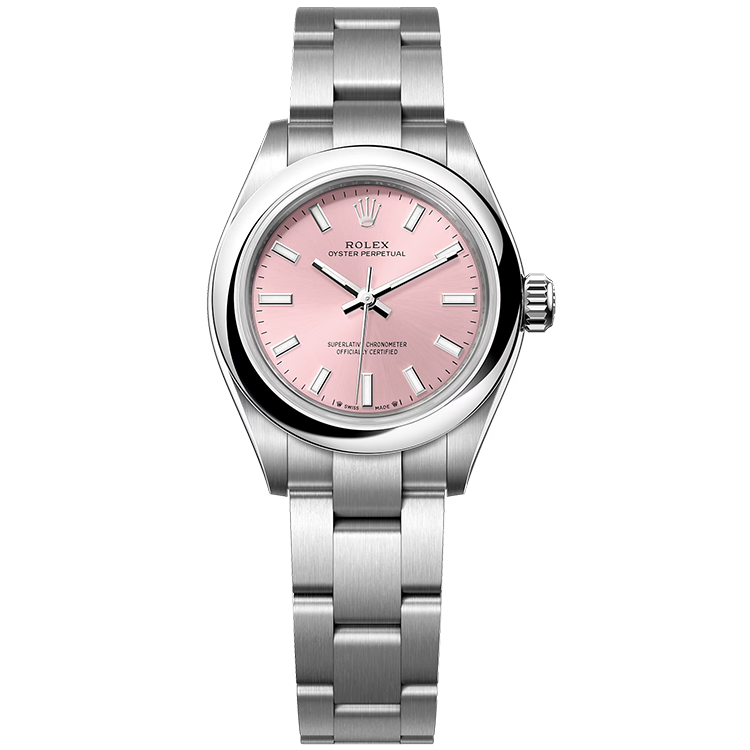 Rolex Oyster Perpetual ref. 276200 pink dial steel case steel bracelet 28mm