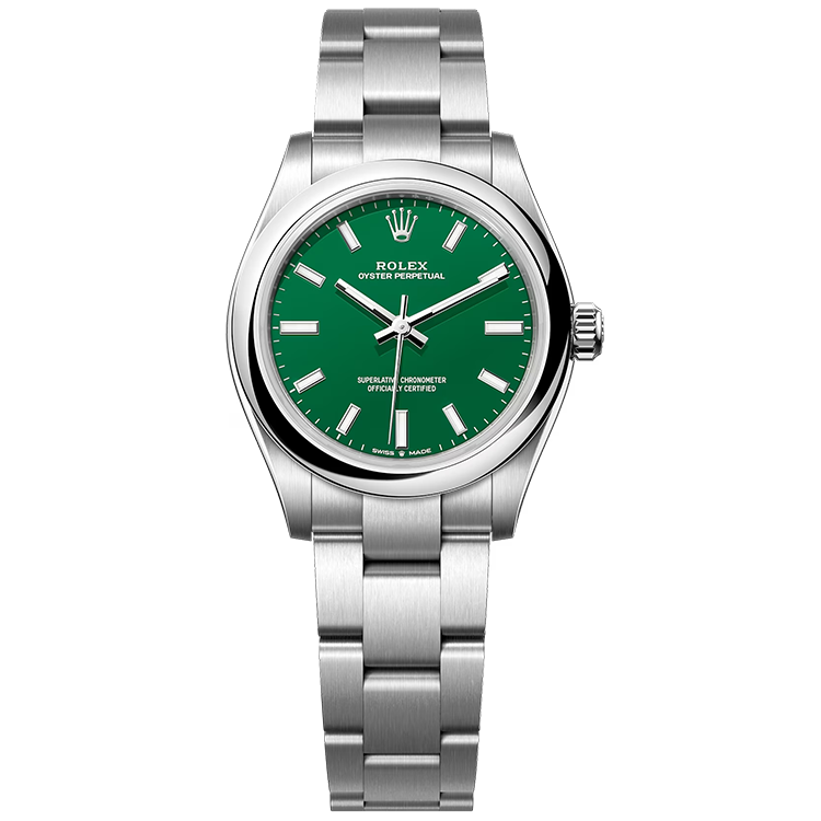 Rolex Oyster Perpetual ref. 277200 green dial steel case steel bracelet 31mm