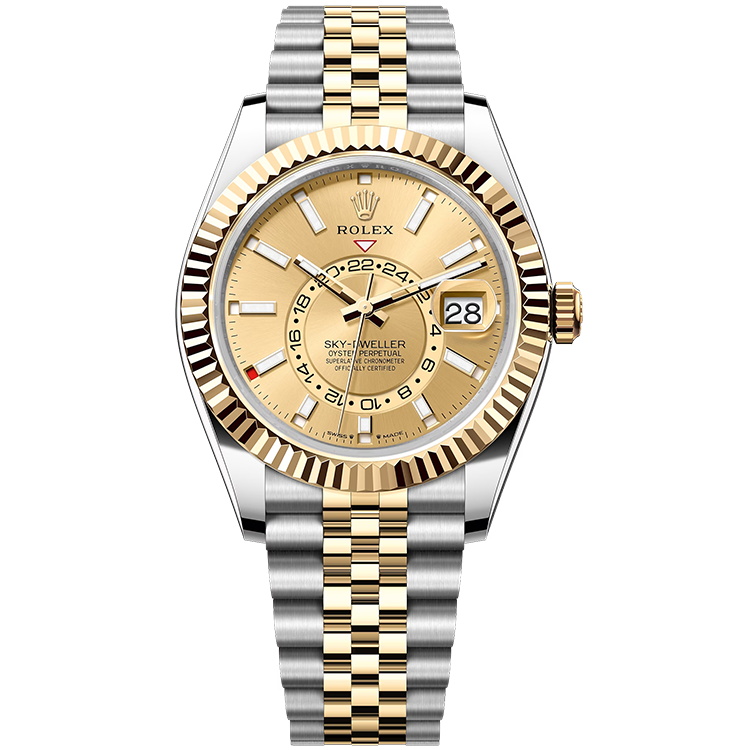 Rolex Sky-Dweller ref. 336933 champagne dial yellow gold case two-tone bracelet 42mm
