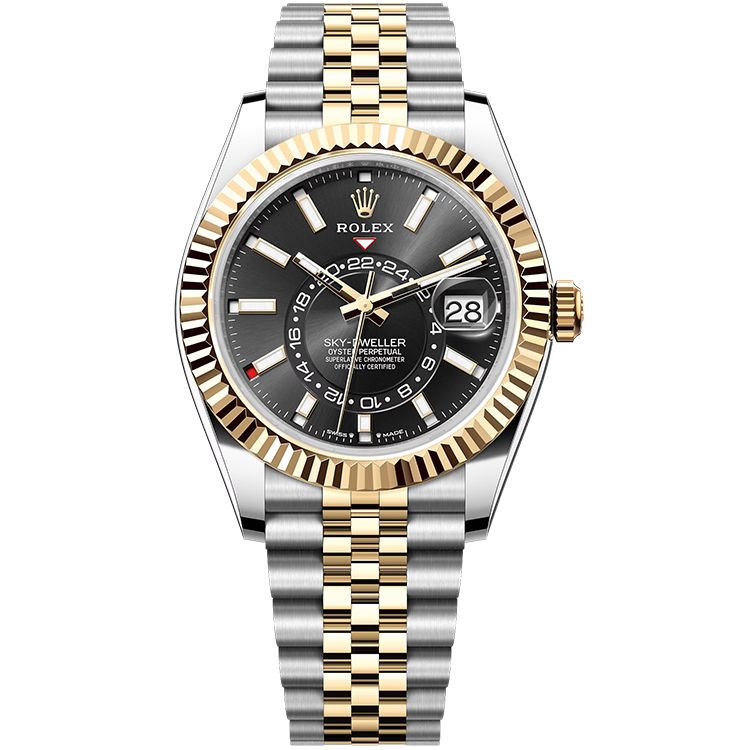 Rolex Sky-Dweller ref. 336933 black dial white gold case two-tone bracelet 42mm