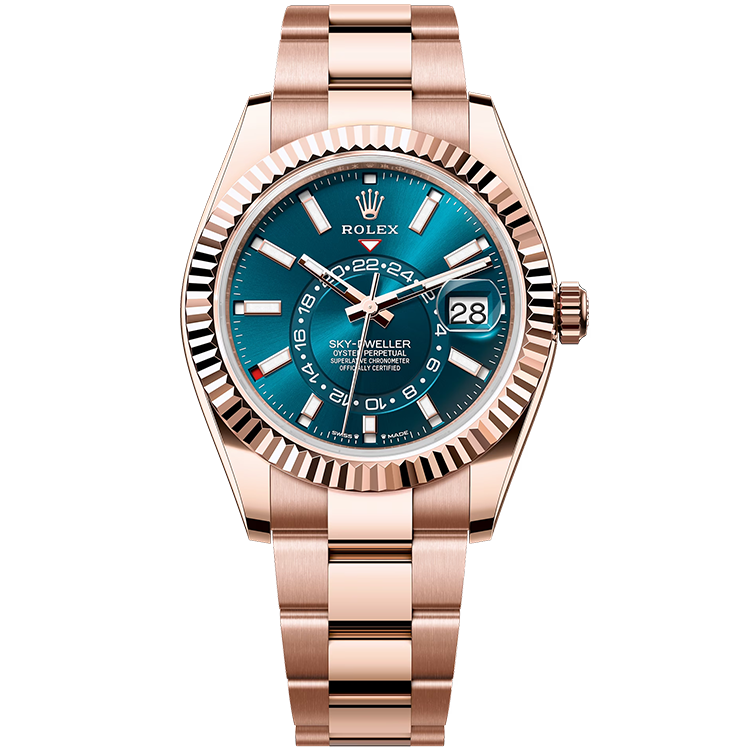 Rolex Sky-Dweller ref. 336935 blue dial rose gold case rose gold bracelet 42mm