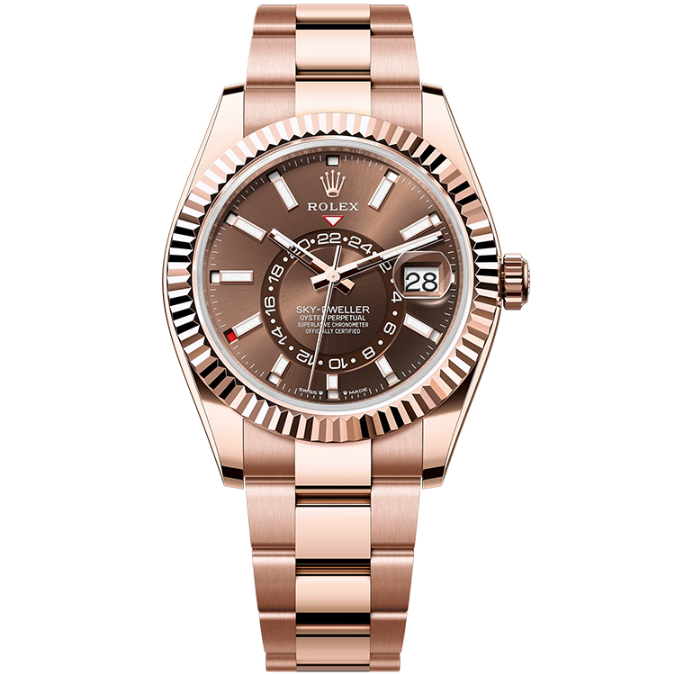 Rolex Sky-Dweller ref. 336935 chocolate dial rose gold case rose gold bracelet 42mm