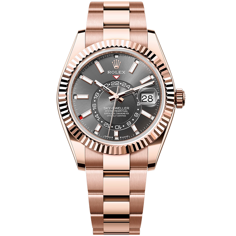 Rolex Sky-Dweller ref. 336935 grey dial rose gold case rose gold bracelet 42mm