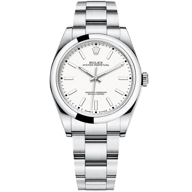 Rolex Oyster Perpetual ref. 114300 white dial steel case steel bracelet 39mm