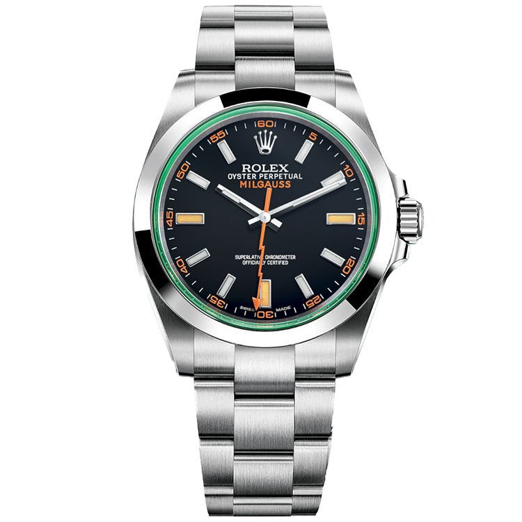 Rolex Milgauss ref. 116400GV black dial steel case steel bracelet 40mm