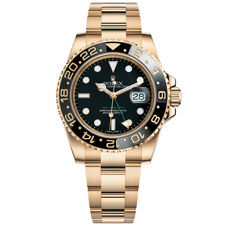 Rolex GMT-Master II ref. 116718LN black dial yellow gold case yellow gold bracelet 40mm