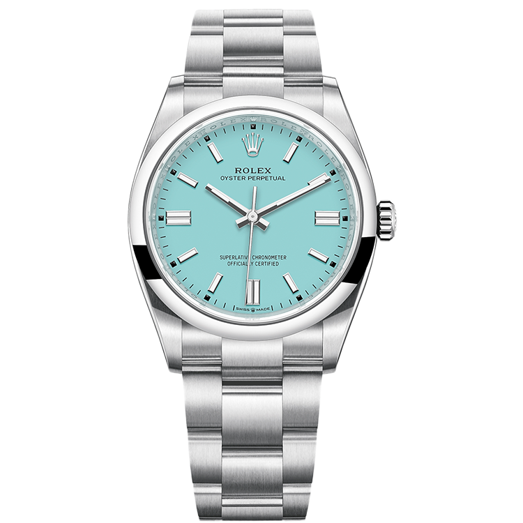 Rolex Oyster Perpetual ref. 124300 blue dial steel case steel bracelet 41mm