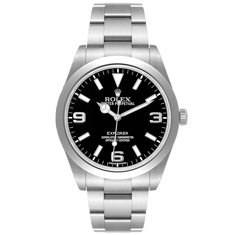 Rolex Explorer ref. 214270 black dial steel case steel bracelet 39mm