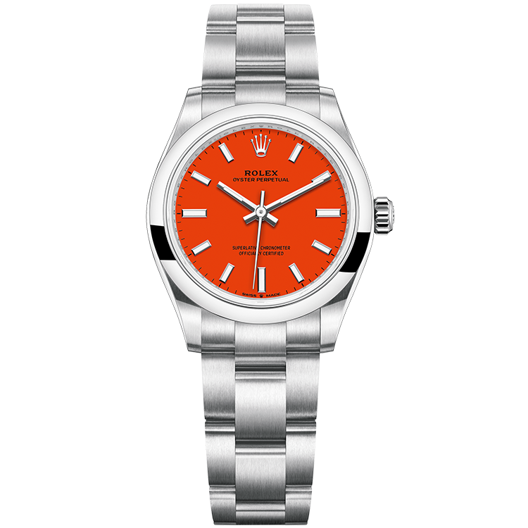 Rolex Oyster Perpetual ref. 277200 red dial steel case steel bracelet 31mm