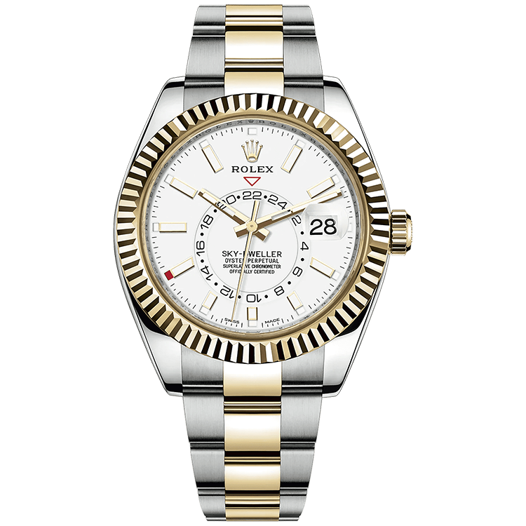 Rolex Sky-Dweller ref. 326933 white dial steel case two-tone bracelet 42mm