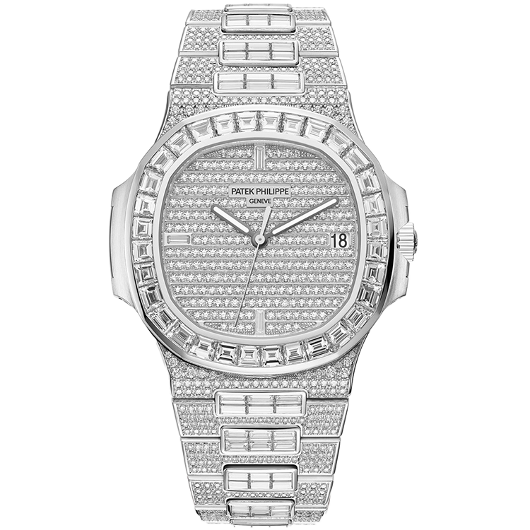 Patek Philippe Nautilus 5719/10G diamond pave dial white gold case diamond bracelet 40mm