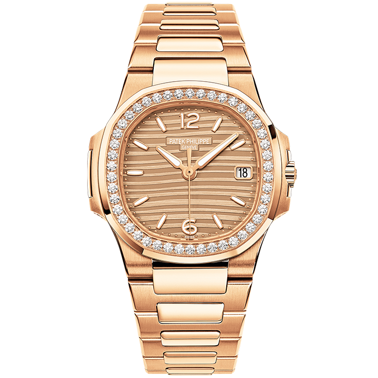 Patek Philippe Lady Nautilus 7010/1R champagne dial rose gold case rose gold bracelet 32mm