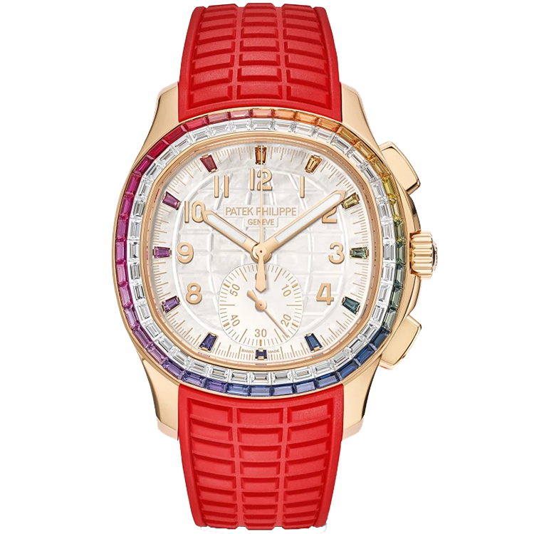 Patek Philippe Aquanaut Luce 7968/300R mother of pearl dial rose gold case rubber bracelet 40mm
