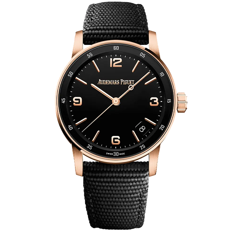 Audemars Piguet Code 11.59, 15210OR, Black dial, Rose Gold case, Rubber bracelet, 41mm
