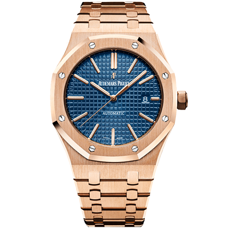 Audemars Piguet Royal Oak, 15400OR, Black dial, Rose Gold case, Rose Gold bracelet, 41mm