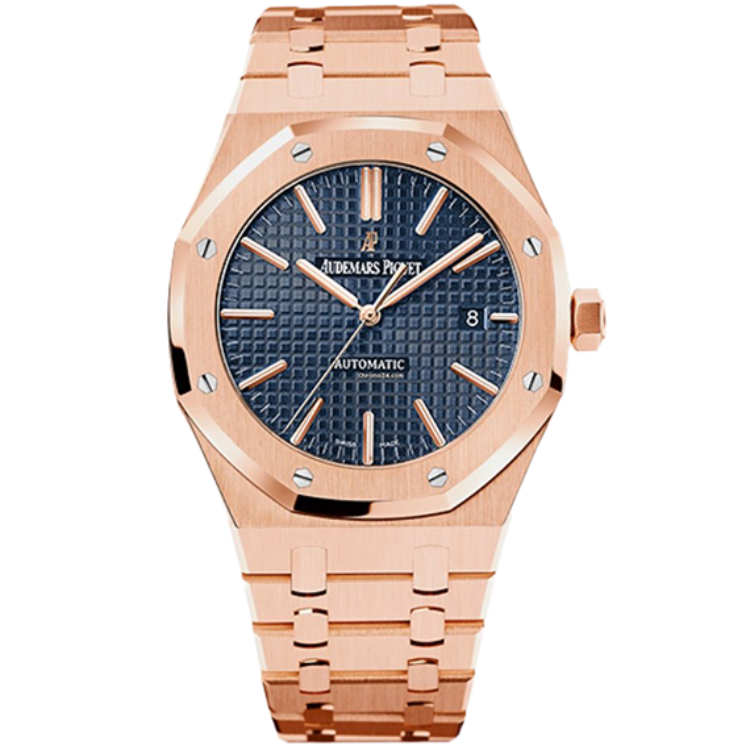 Audemars Piguet Royal Oak, 15400OR, Blue dial, Rose Gold case, Rose Gold bracelet, 41mm