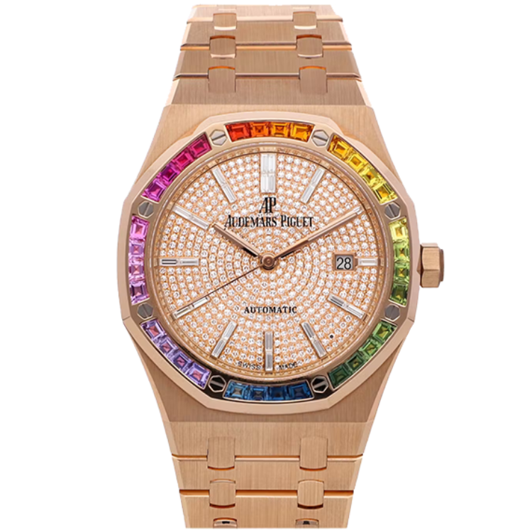 Audemars Piguet Royal Oak, 15413OR, Diamond Pave dial, Rose Gold case, Rose Gold bracelet, 41mm