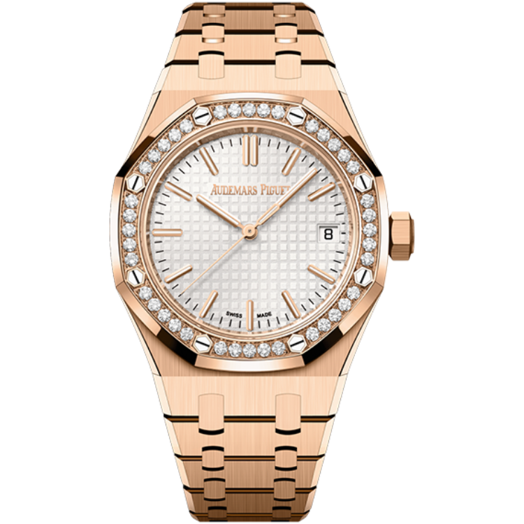 Audemars Piguet Royal Oak, 15551OR, White dial, Rose Gold case, Rose Gold bracelet, 37mm