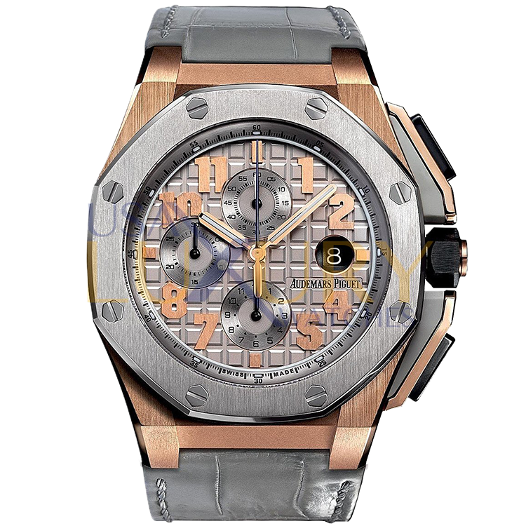 Audemars Piguet Offshore, 26210OI, Grey dial, Rose Gold case, Leather bracelet, 42mm