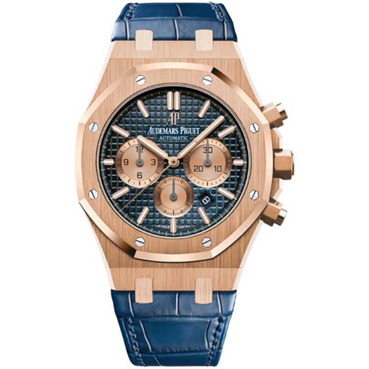 Audemars Piguet Royal Oak, 26331OR, Blue dial, Rose Gold case, Leather bracelet, 41mm