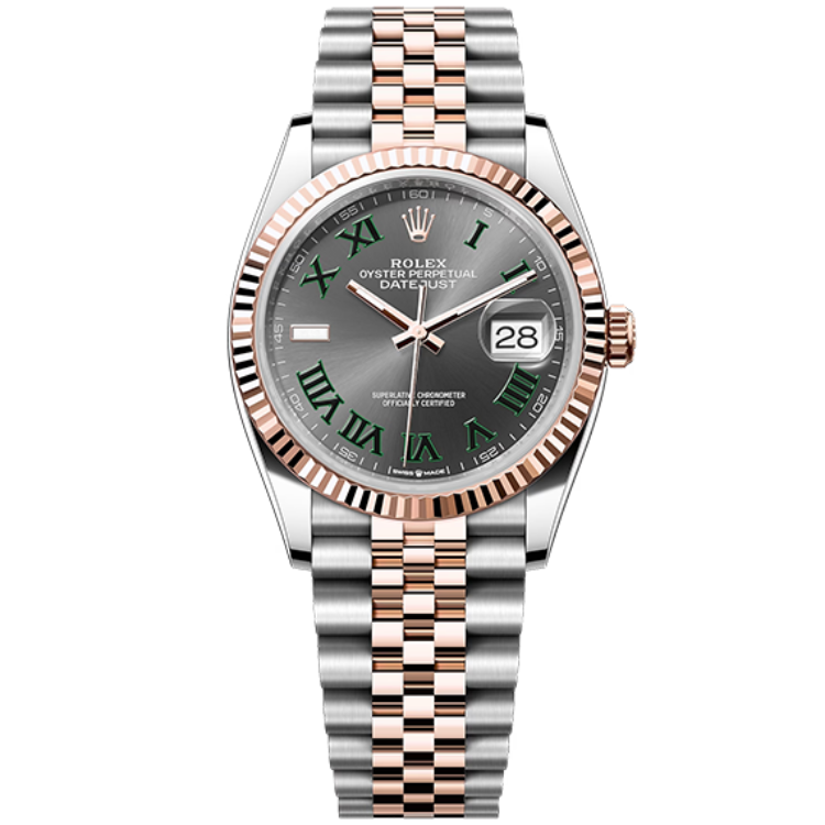 Rolex Datejust ref. 126231 grey dial steel case two-tone bracelet 36mm