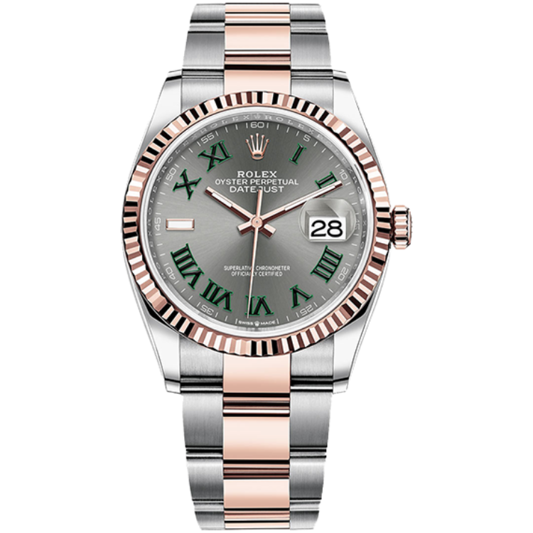 Rolex Datejust ref. 126231 grey dial steel case two-tone bracelet 36mm