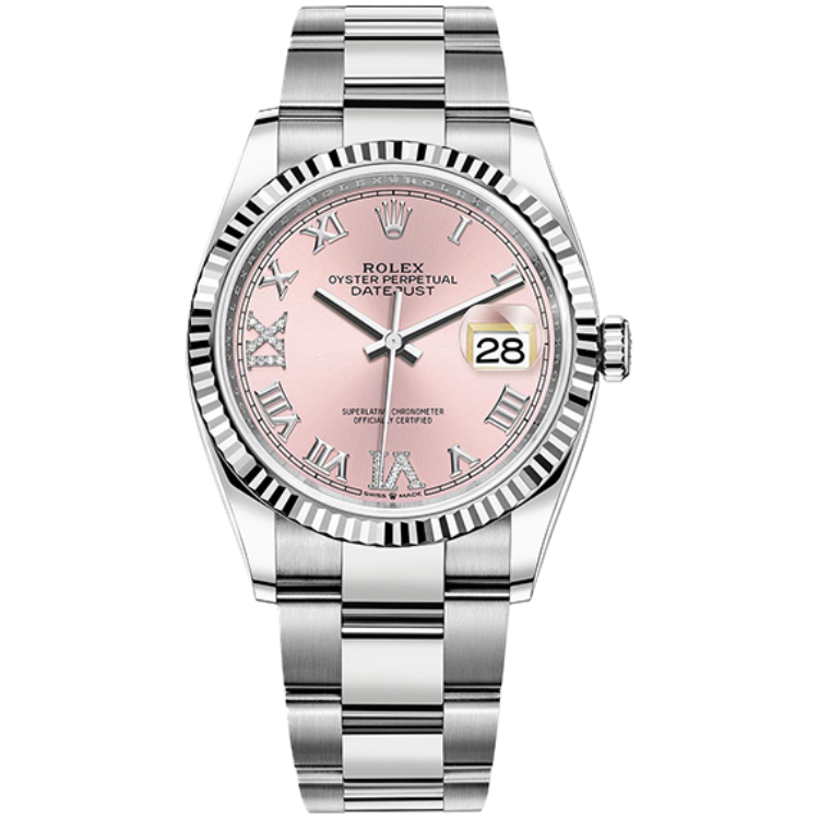Rolex Datejust ref. 126234 pink dial steel case steel bracelet 36mm