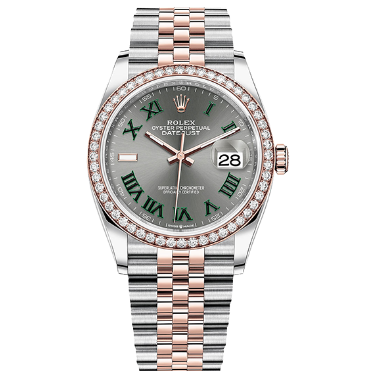 Rolex Datejust ref. 126281RBR grey dial steel case two-tone bracelet 36mm