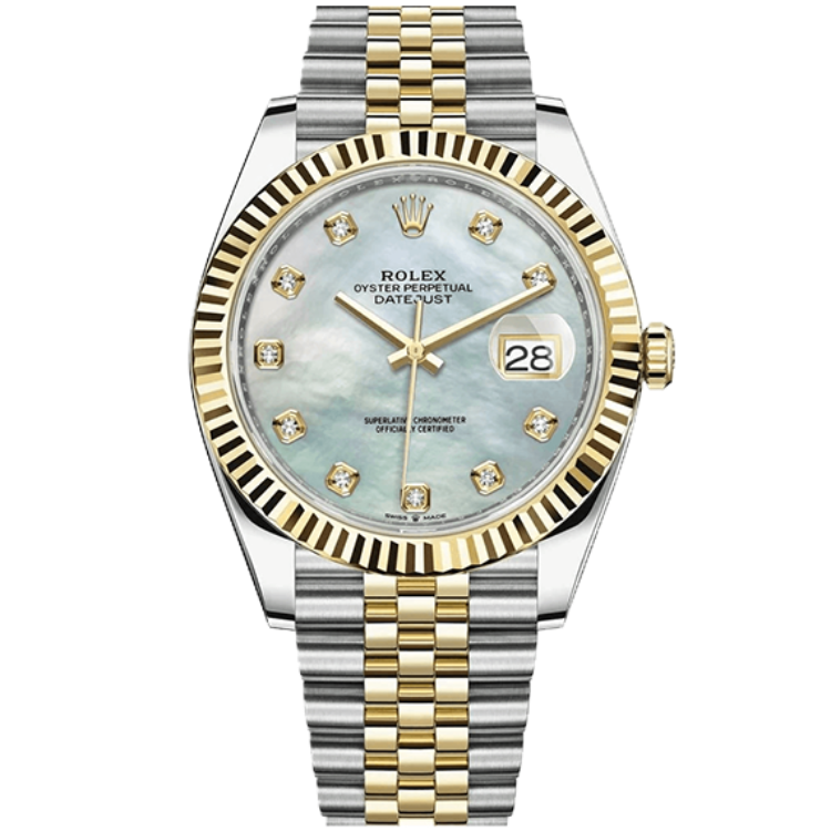 Rolex Datejust ref. 126333 mother of pearl dial steel case two-tone bracelet 41mm
