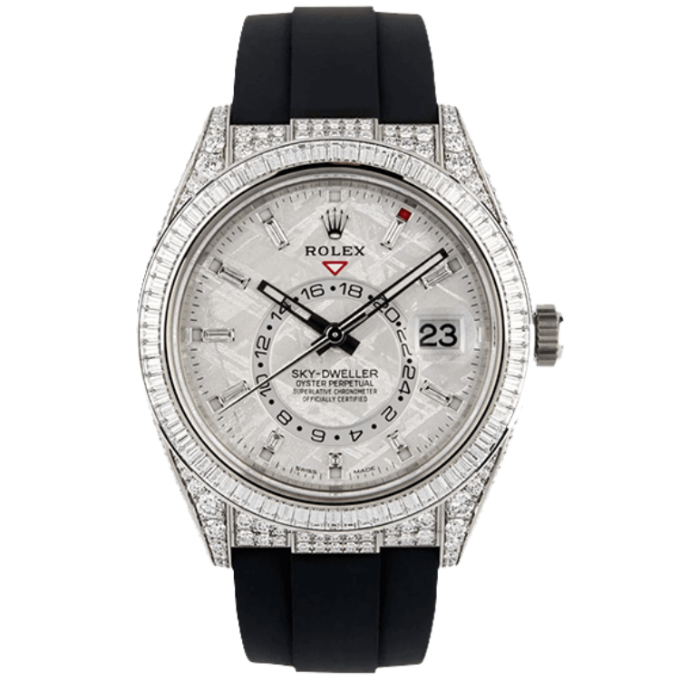 Rolex Sky-Dweller ref. 326259TBR meteorite dial white gold case rubber bracelet 42mm