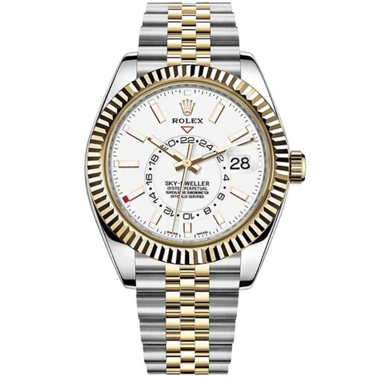 Rolex Sky-Dweller ref. 326933 white dial steel case two-tone bracelet 42mm