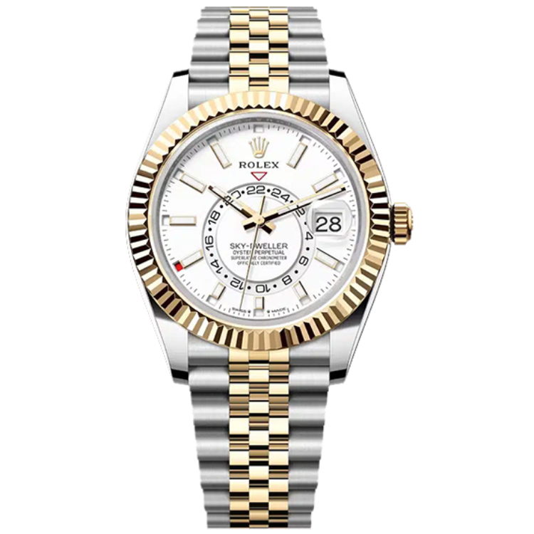 Rolex Sky-Dweller ref. 336933 white dial white gold case two-tone bracelet 42mm