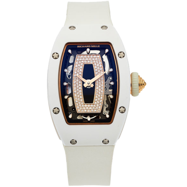 Richard Mille RM 07-01 Diamond Pave skeleton dial ceramic case 46mm
