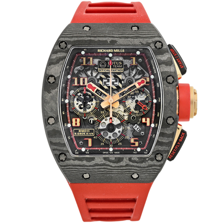 Richard Mille RM 011 Skeleton Lotus F1 Romain Grosjean skeleton dial rose gold case 50mm