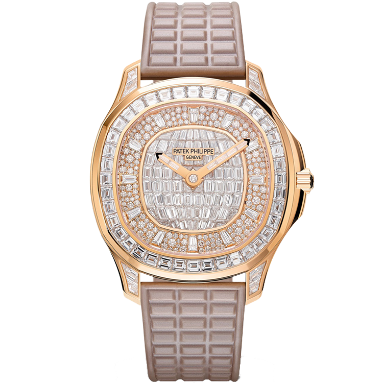 Patek Philippe Aquanaut Luce 5062 diamond dial rose gold case rubber bracelet 39mm