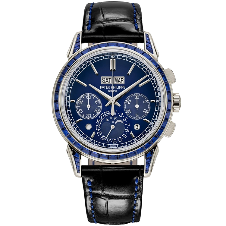 Patek Philippe Grand Complications 5271P/11P blue dial platinum case leather bracelet 41mm
