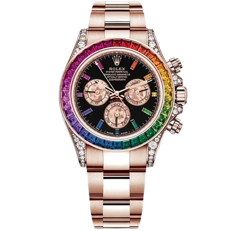 Rolex Daytona ref. 116595RBOW black dial rose gold case rose gold bracelet 40mm
