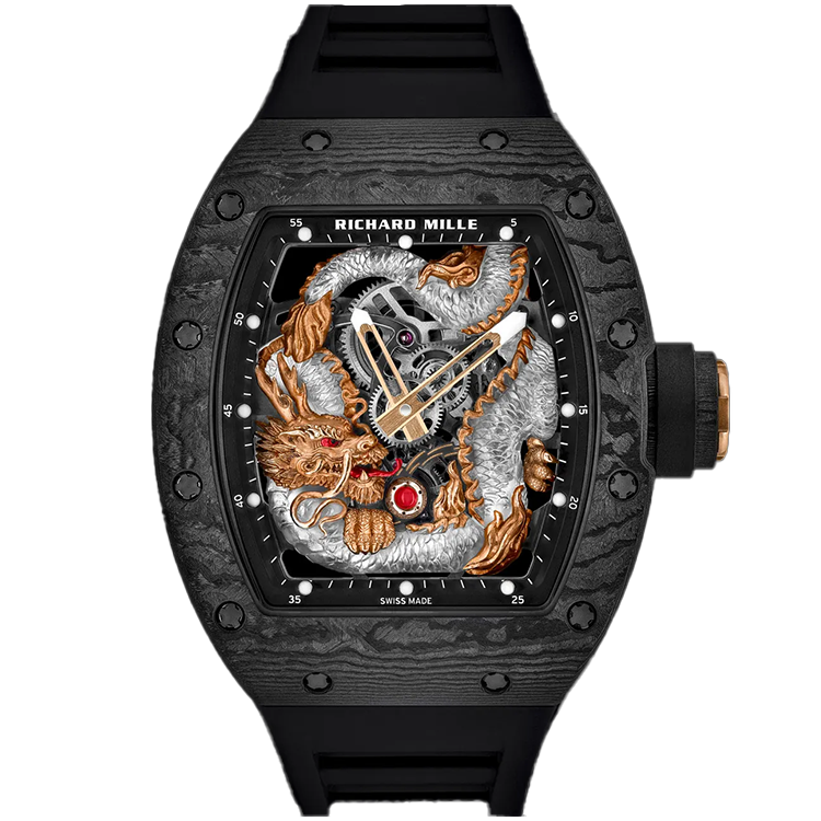 Richard Mille RM 57-03 Sapphire Dragon Tourbillon skeleton dial carbon case 43mm