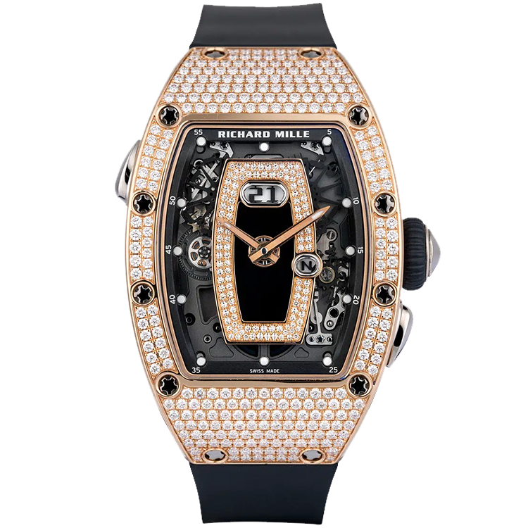 Richard Mille RM 037 Diamond Pave skeleton dial rose gold case 46mm