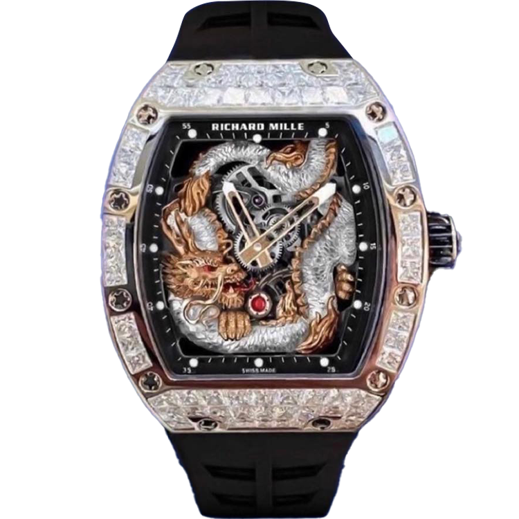 Richard Mille RM 57-03 Dragon & Phoenix Tourbillon skeleton dial rose gold case 43mm