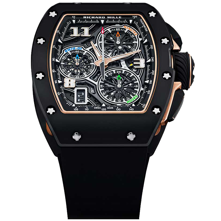 Richard Mille RM 72-01 Skeleton Flyback Chronograph skeleton dial ceramic case 47mm